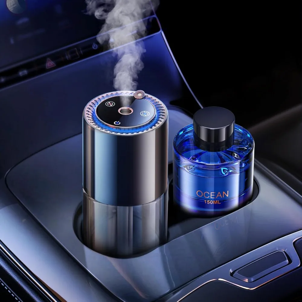 

Smart Car Air Freshener, 150ML/Bottle Car Diffuser Essential Oil Set Last 5-6 Months, 3 Mode Adjustable Auto On/Off, Diffusers f