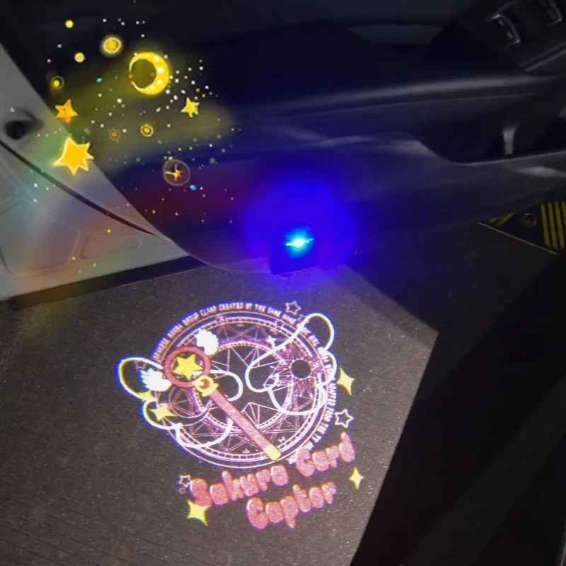 Cardcaptor Sakura Kuro Magic Car Goodies Charging Wireless Welcome Light Creative Car Door Projector Ambient Light Holiday Gift