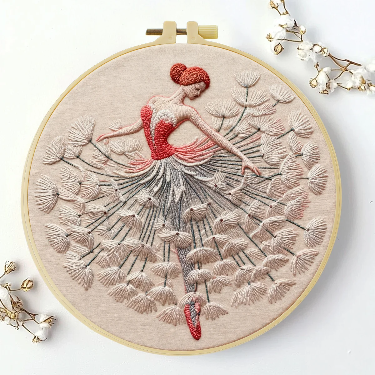 1 Stück 20X20CM/15X15CM 7,87/6,3 Zoll Stickerei-Starter-Kit für Frauen DIY-Kit DIY-Stickerei-Set Handarbeiten Heimdekoration Nähkunst – Detail 2