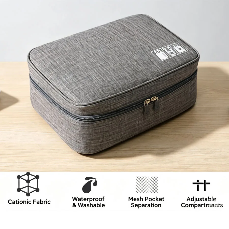Portable 3 Layers Digital Storage Bag Travel Data Cable Organizer Case For Power Bank Earphone Charger Electronic Accessories Ca