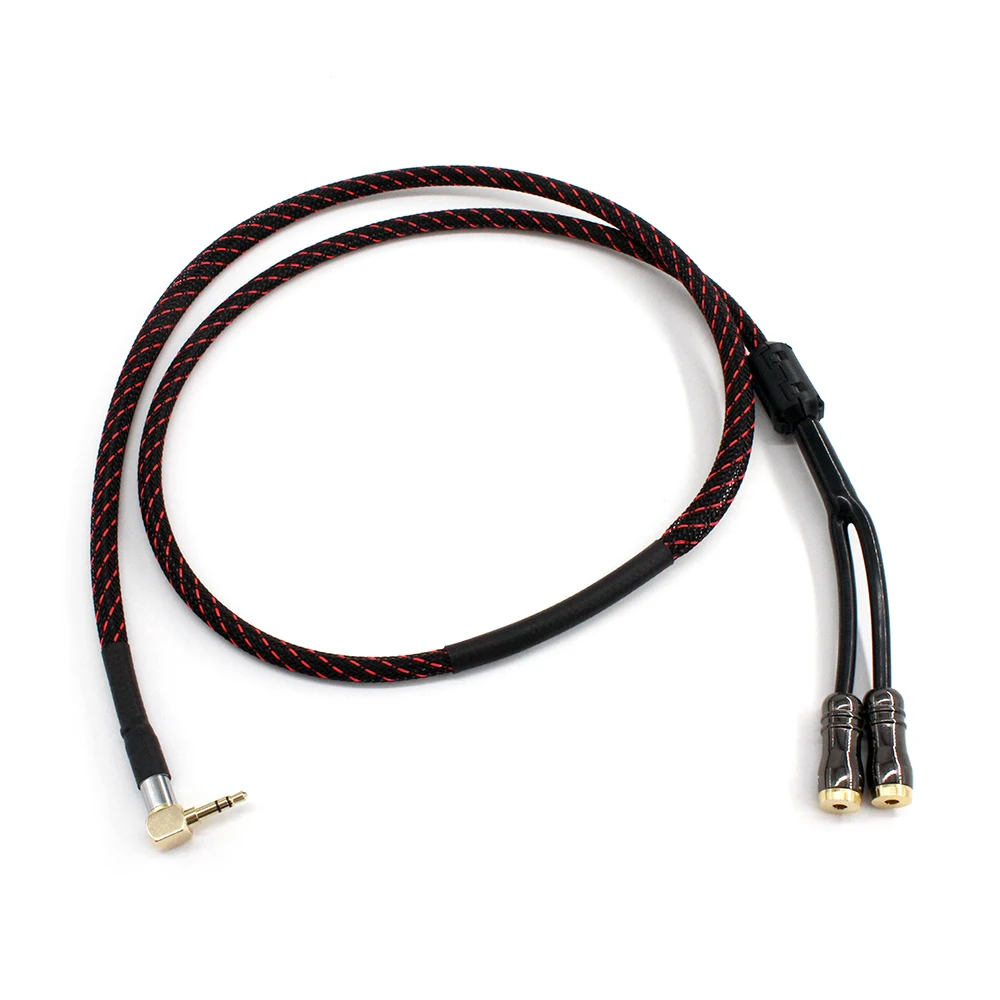 Hifi Canare L-4E6S 3.5mm To 2RCA Female Audio Cable PC Mobilephone Amplifier Interconnect 3.5 Right Angle Jack To Dual RCA Cord