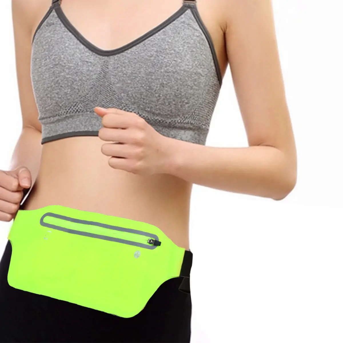 .5mm Thick 2.3oz Running Waistband Waterproof Phone Holder Reflective Safety Jogging Pouch for Walking Running Gym Cycling