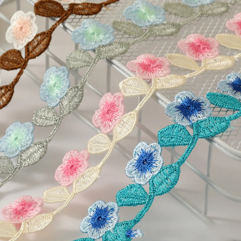 

45Yards Clothes Accessories Sewing Wedding Dress Ribbons Fabric Trim Water soluble Flower Lace Trim Embroidered