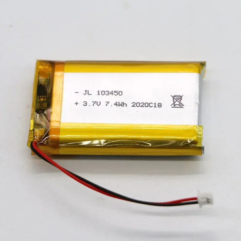 2000mAh 3.7V 103450 Lithium Polymer Lipo Li-Po Battery for GPS MP3 MP4 Driving Recorder Bluetooth Headset Power Bank Navigator
