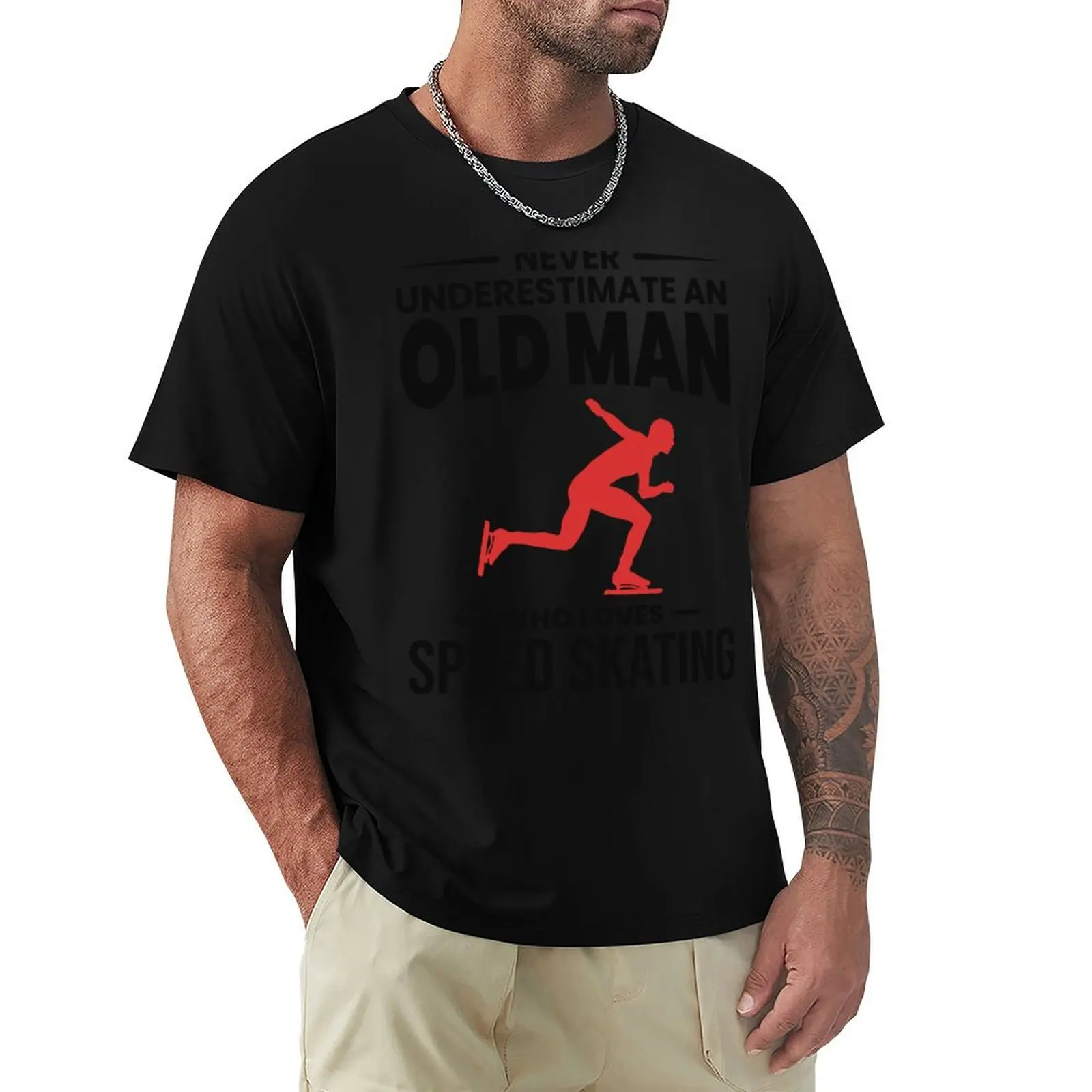 Speed Skating Ice Skater Skate Dad Grandpa Fathers day T-Shirt t shirts for man graphic funny T-Shirt