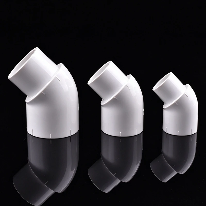 UPVC 45 Degree Single Socket Elbow, Spigot to Socket Insert Connection,Pipe Fitting for Aquarium Fish Tank Water Tube 20~32mm