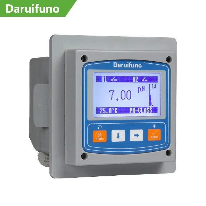2 SPST IP66 industrial online ORP pH controller pH meter with LCD display screen