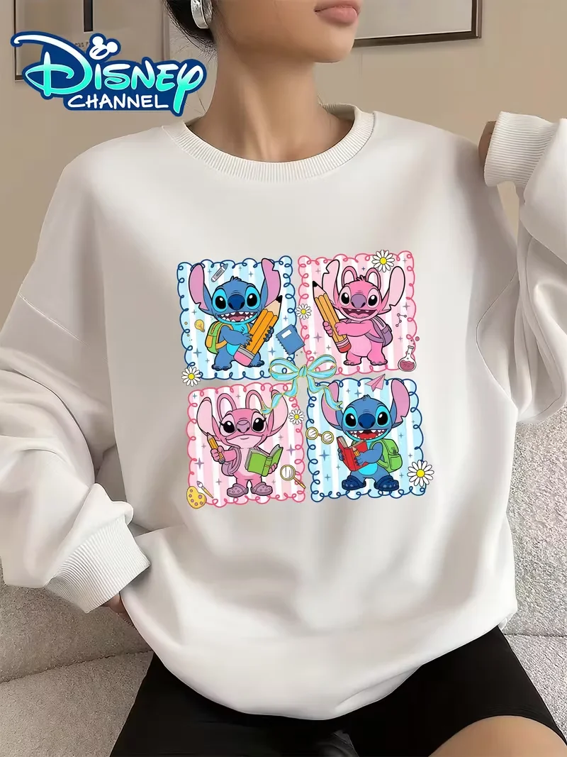 ديزني غرزة المزاج سلسلة البلوز المرأة الرجال سترات قطنية عالية الجودة البلوز الخريف الشتاء الصوف كبيرة الحجم س الرقبة معاطف عطلة