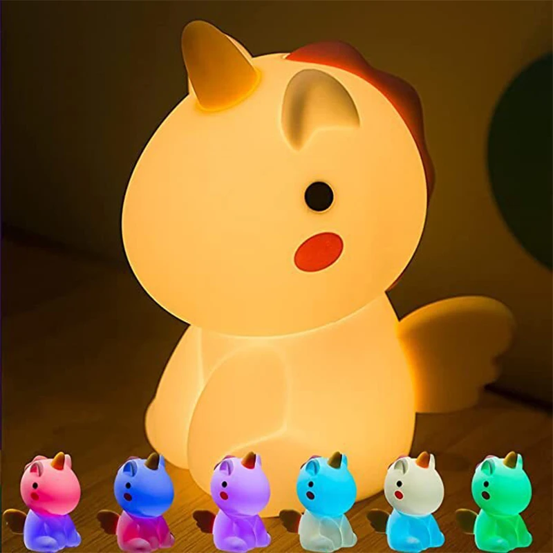 

USB LED Night Light Colorful Touch Sensor Cartoon Lamp Rechargeable Bedroom Atmosphere Light For Kids Holiday Birthday Gift