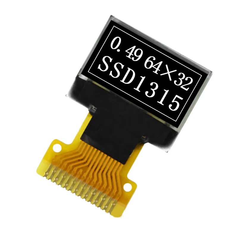 Imagem -03 - Polegada Oled Display 64*32 Dot Matrix Tela Oled Ssd1315 Compatível com Interface Ssd1306 Driver 14pin Iic 0.49