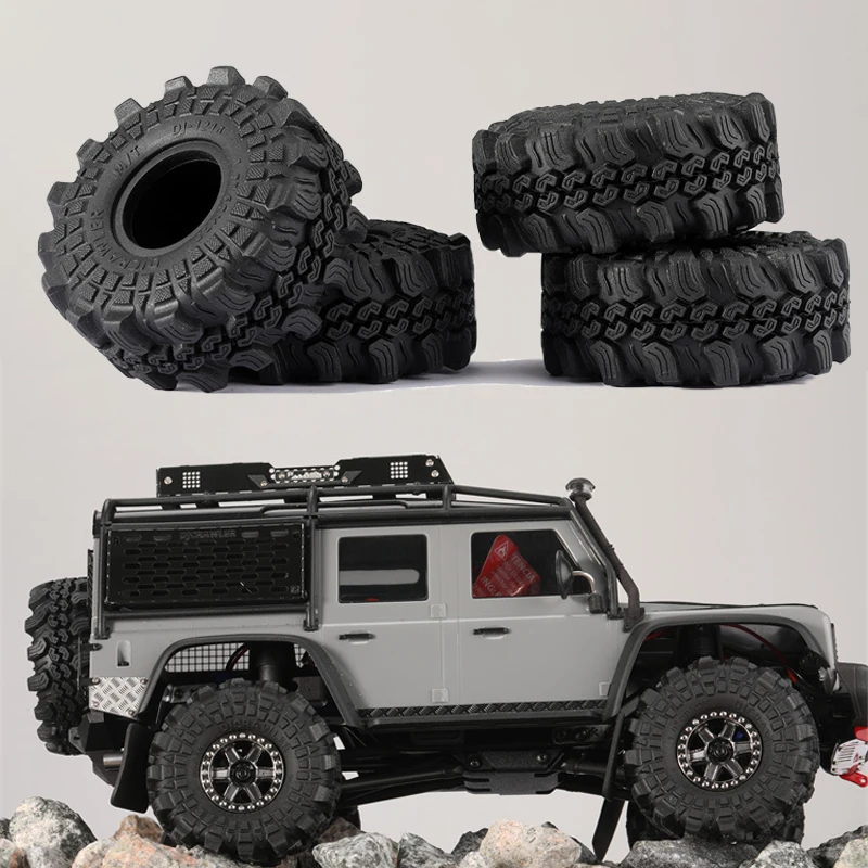 4 sztuki 1In High halck opony skóra Megalodon pazur płód dla 1/24 zdalnie sterowany samochód gąsienicowy SCX24 2021 FORD BRONCO CHEVROLET 4WD szczotkowana opona Diy