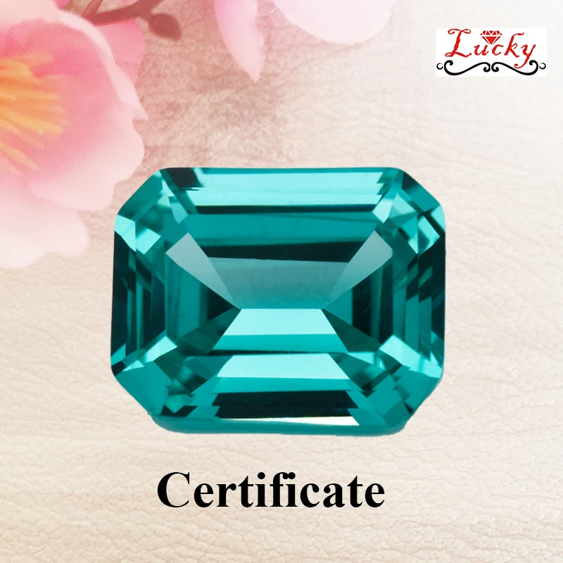 

Lab Grown Paraiba Emerald Cut VVS1 Beads Charms for DIY Jewelry Making Necklace Earrings Materials Selectable AGL Certificate