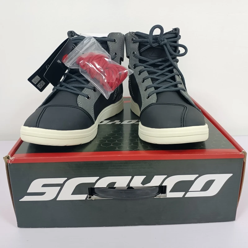 SCOYCO-Botas masculinas de motocicleta, couro de microfibra, motocross, corridas off-road, tênis de moto