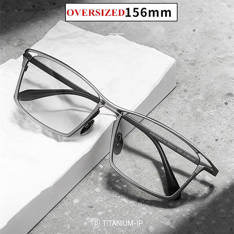 Pure Titanium Rectangle Men's Eyewear Trendy Hollow Eyeglasses Women Handmade Oversized Ultralight Glasses Frame Spectacles