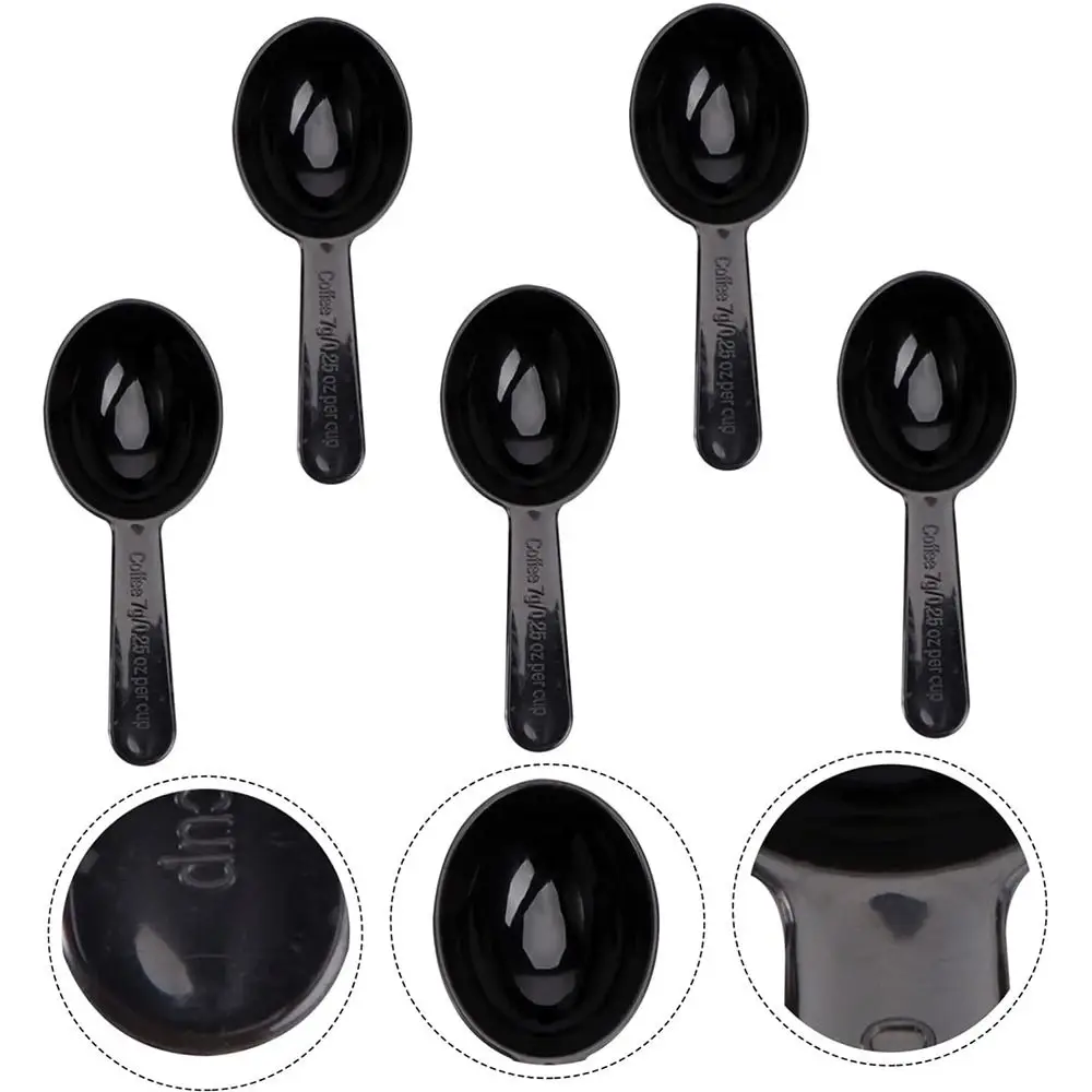 Portable Plastic Measuring Teaspoon Scoop Black 15ml Coffee Scoop Coffee Beans Container Scoop Home
