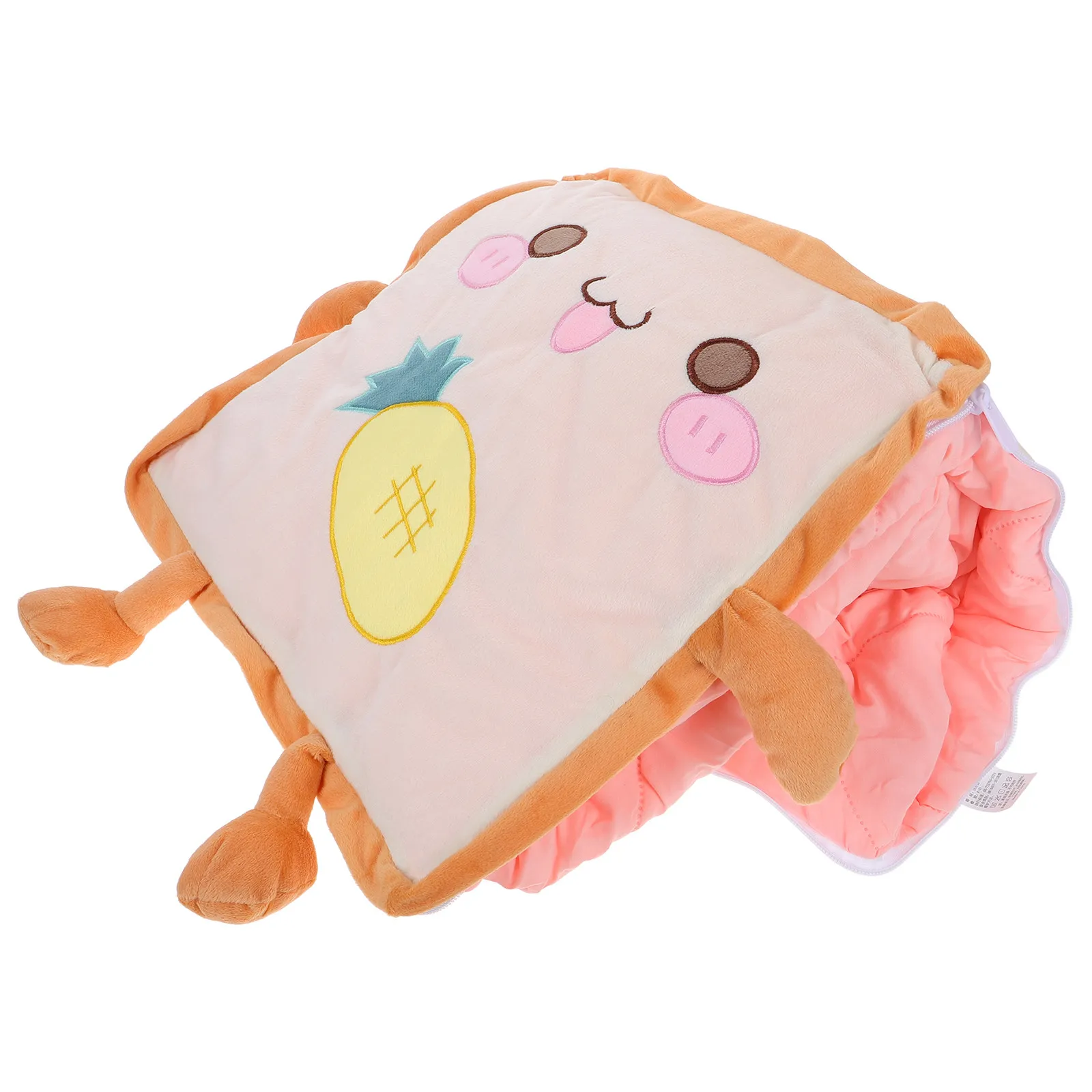 Toast Bread Pillow Blanket Set Small Cute 38x38cm Foldable Car Office Nap Cushion Cozy Support Soft Sofa Pillow Adults