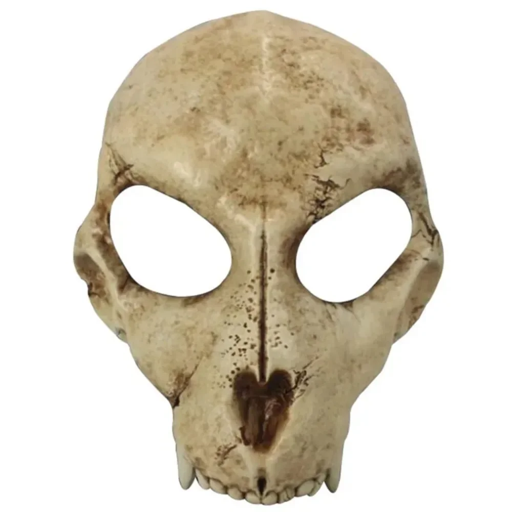 Wolf Skeleton Mask Horror Animal Head Prop Halloween Resin Masquerade Party Cosplay Werewolf  Alien Predator Loot Wolf Skull Mas
