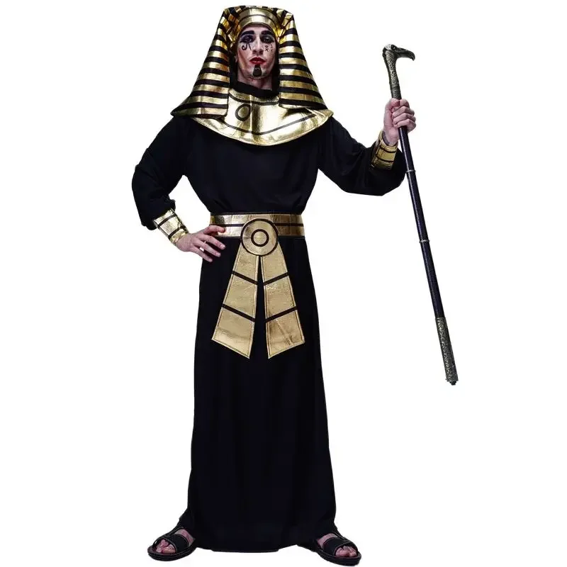 Pharaoh Costume Men Ancient Egypt King Cosplay Clothes Halloween Cosplay Carnival Stage Performance Wear Party Dress Up Suit