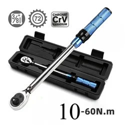 10-60N.m Torque Wrench 3/8 Inch Square Drive Torques Key ±3% High Precision Torque Wrench Professional Bicycle Automotive Tool