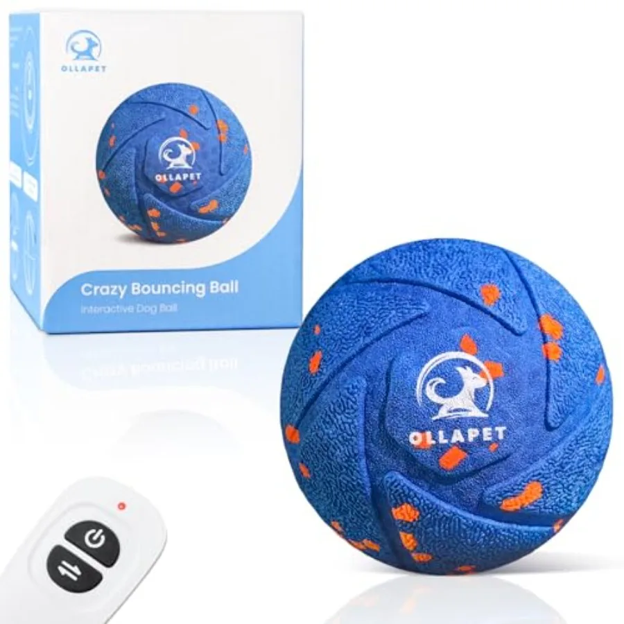 

Smart Interactive Dog Toy Ball - Auto Bouncing and Rolling Chew-Resistant E-TPU Material 3 Interactive Modes IPX7 Waterproof Sm