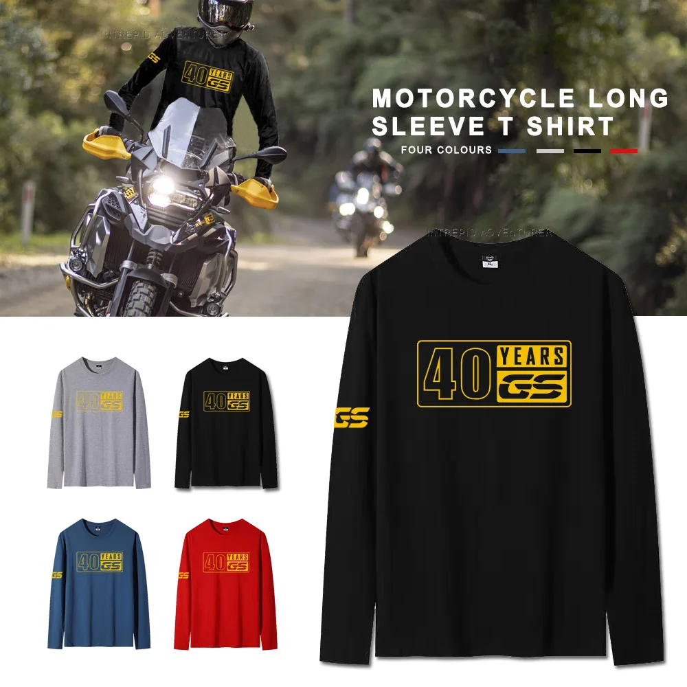 Motorcycle O-Neck 40 Years GS New T-Shirt Long Sleeve T Shirt For BMW R1200GS F750GS F850GS R1250GS F800GS Adventure T Shirt