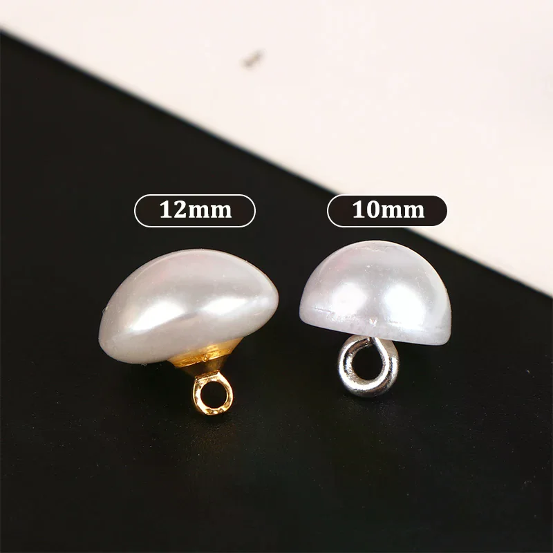 Half round pearl button handle buckle clothing decoration mini sewing DIY 10 pieces 10mm/12mm mushroom fake plastic shirt