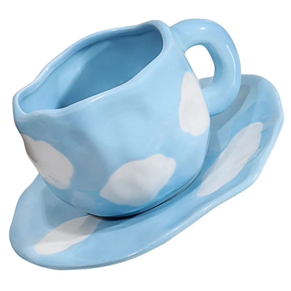 

1Set Vintage Ceramic Coffee Mug Heat Resistant Cloud Pattern Decorative Water Cup for Office Pattern Mug