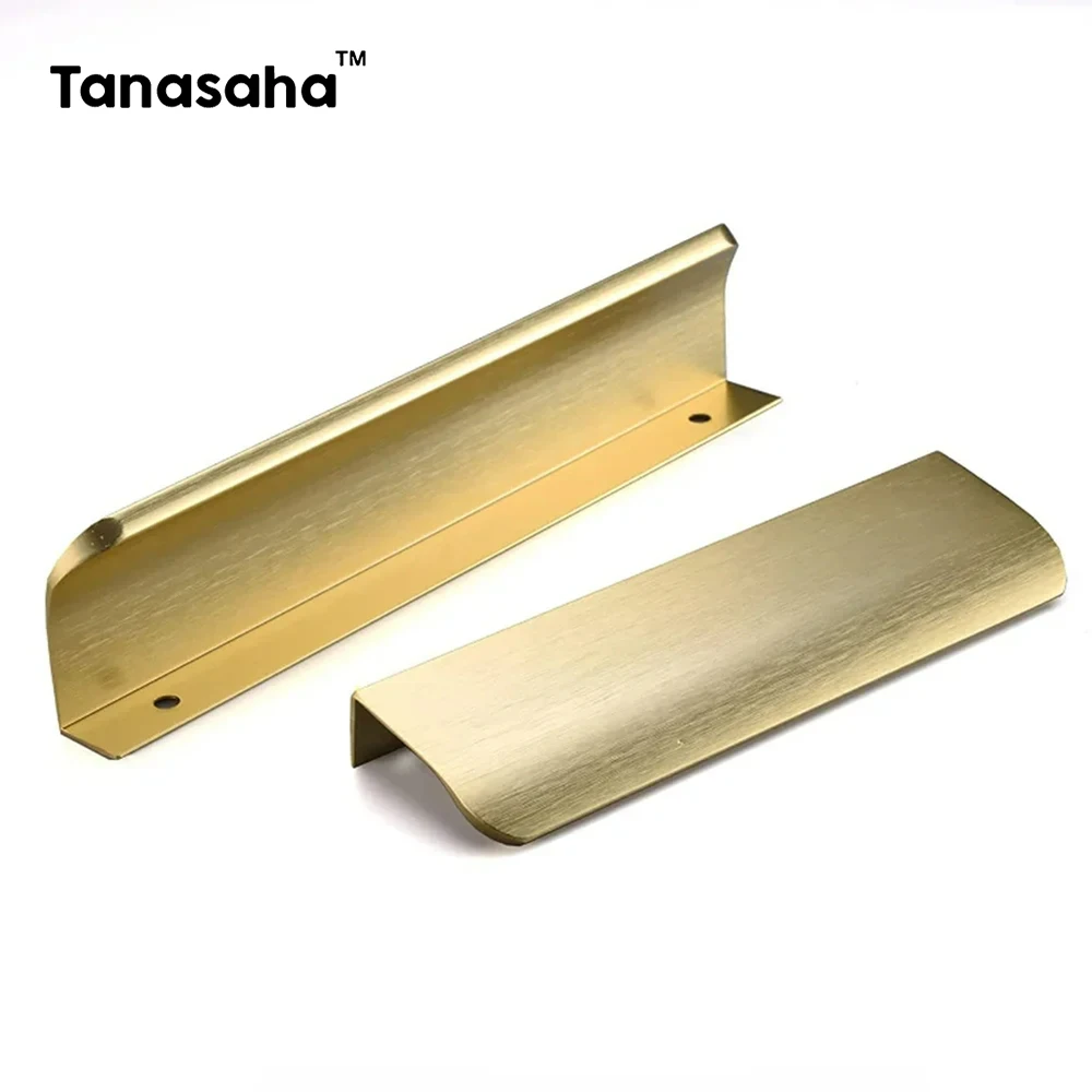 Kitchen Cabinet Handles Hidden Handles for Furniture Wardrobe Aluminum Alloy Drawer Knob Invisible Cupboard Door Handle Hardware