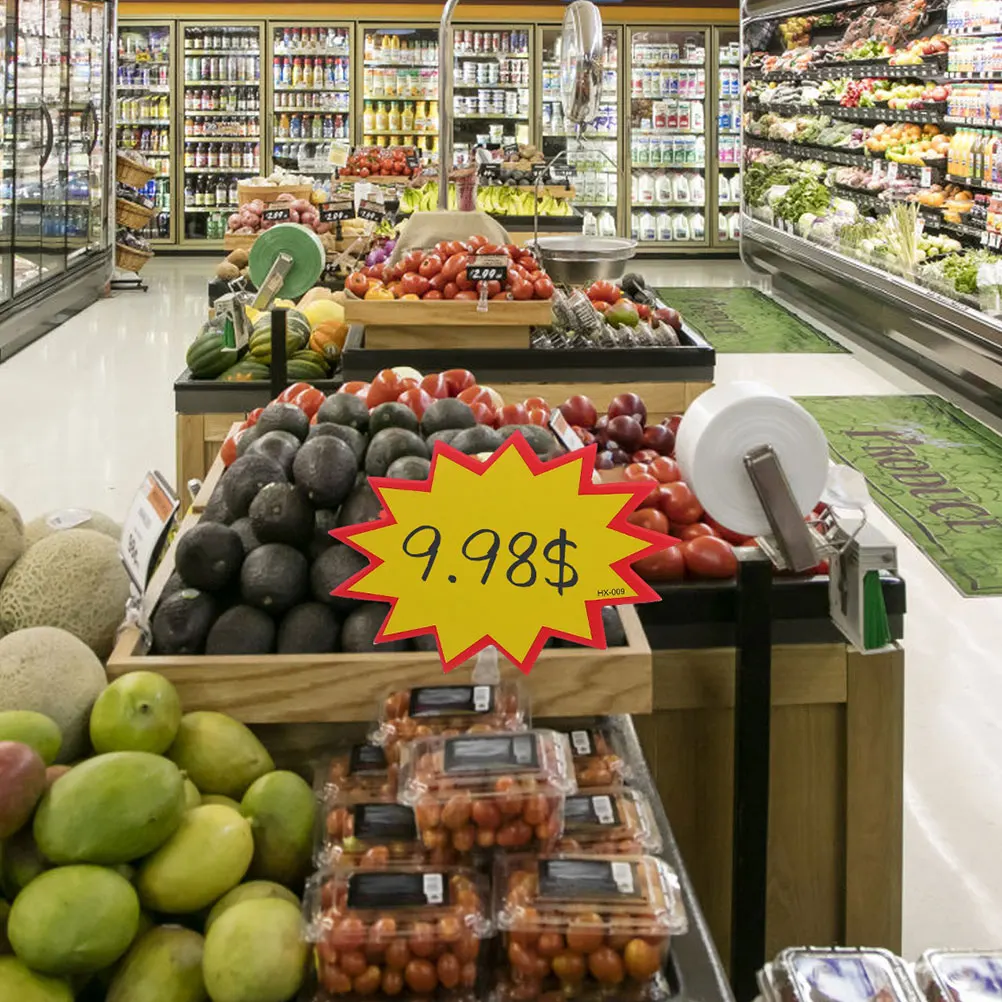 

300Pcs Blank Price Labels Thick Paper Material Supermarket Retail Tags Bright Display Signs for Clothing Fruit Vegetable Sales