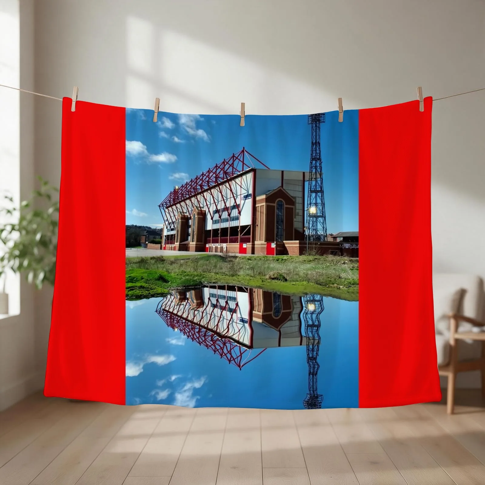 Barnsley Oakwell Stadium Reflection Throw Blanket couch cozy soft plush fuzzy picnic outdoor blanket