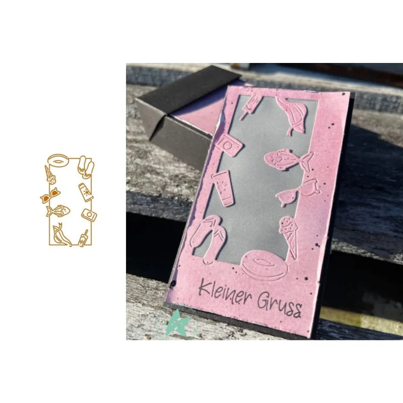 Neues Produkt Vorverkauf Box Eltern-Kind Stanzformen und Stempel DIY Scrapbook Album Dekoration Geprägtes Papierkarten-Set