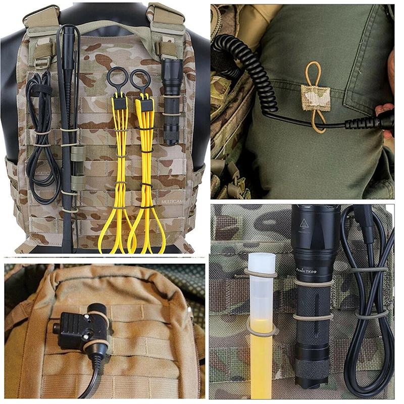 10 Teile/paket Taktische Weste Zubehör Molle System Sling Adapter Schnalle PTT Festen Riemen Für Jagd Camping Airsoft