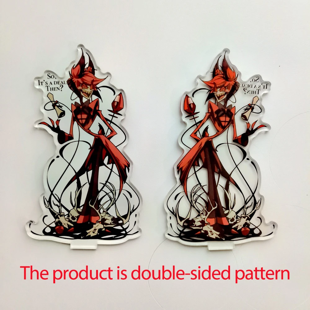 Hazbin Alastor Hotel Mattina Cosplay Stand Anime 15 cm Acrilico Figura di cartone animato in piedi Regali di compleanno Collezione di decorazioni per borse