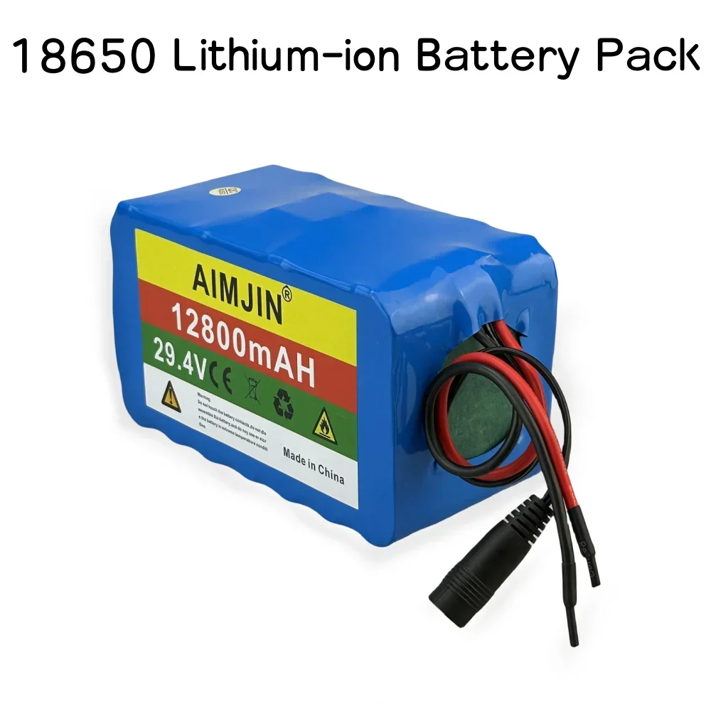 18650 بطارية ذات سعة كبيرة 7S4P 29.4 فولت 12800 مللي أمبير بطارية ليثيوم أيون قابلة للشحن مدمجة BMS مع شاحن #6