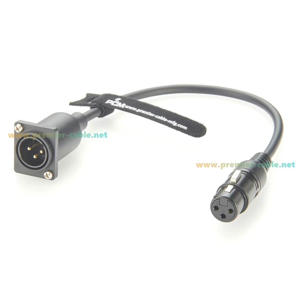 D タイプ DMX512 XLR 3 ピン オス - メス延長ケーブル XLR フランジ パネル マウント パススルー コード オーディオ マイク ステージ照明用