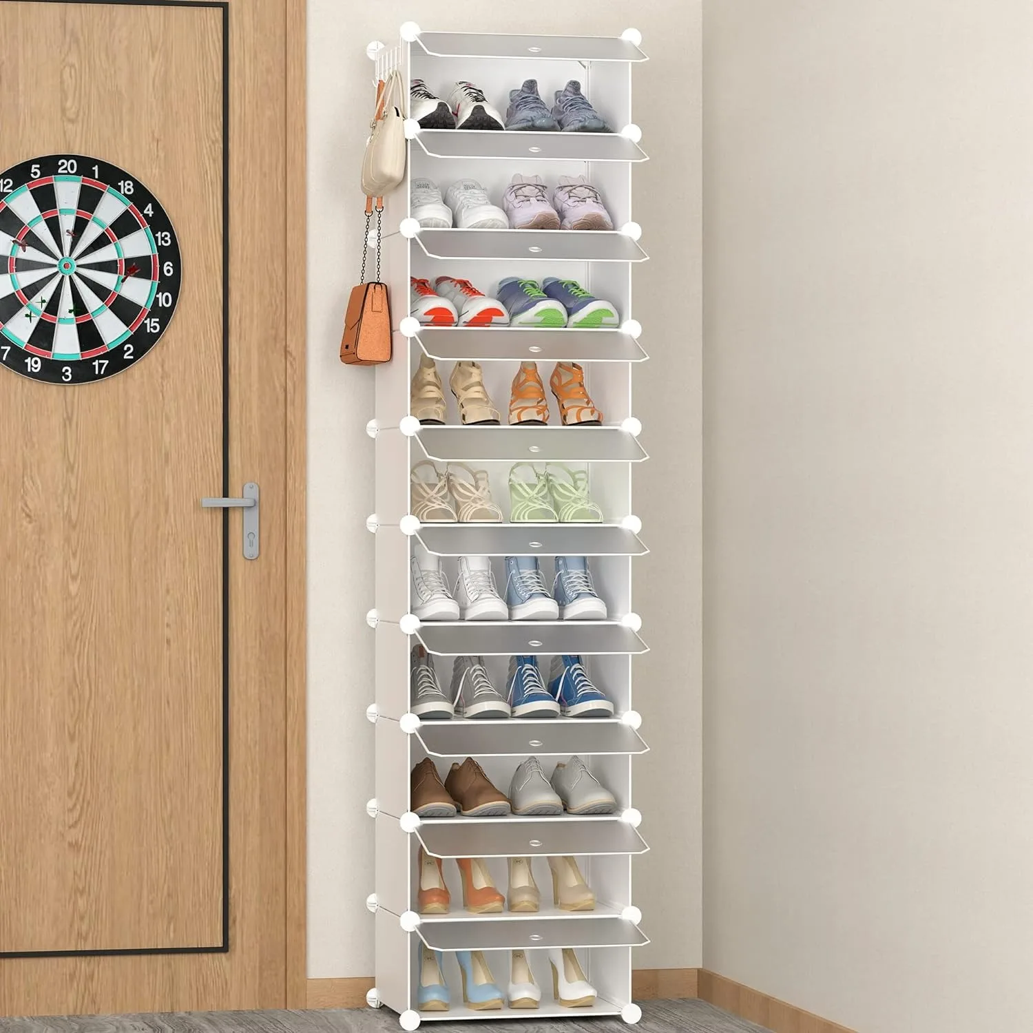 

HOMIDEC Shoe Storage, 10-Tier Shoe Rack Organizer for Closet 20 Pair Narrow Shoes Shelf Cabinet for Entryway Bedroom and Hallway