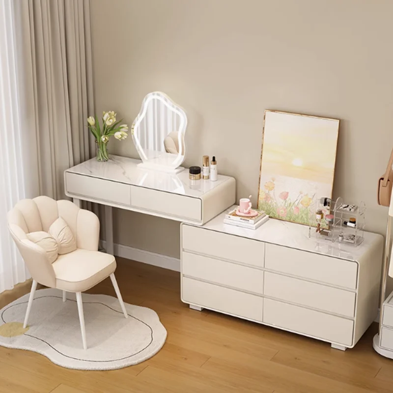 

Nordic White Vanity Tables Mirror Stool Modern Salon Drawer Vanity Tables Bedroom Makeup Wood Coiffeuse De Chambre Furniture