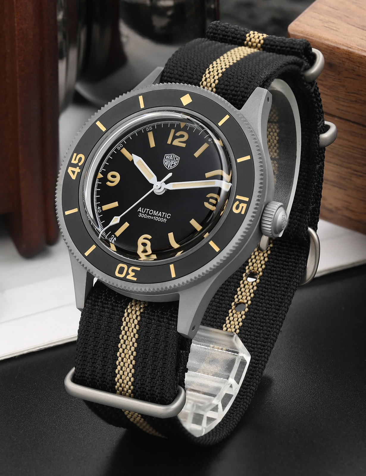 Watchdives Vintage WD50F 50-Fathoms NH35 Dive Watch 40mm Men Watch Sapphire Crystal Bubble 300M Watchproof C3 Luminous Watch