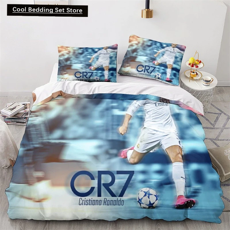 

Duvet Cover Ronaldo 3D Kids Boys Girls Duvet Cover Soft Bedspread 2/3 Piece Set with Zipper Closure Soft Microfiber King Size