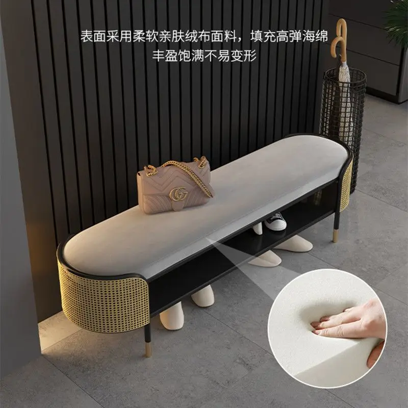 Kreatywny stołek do zmiany butów do domu, lekki luksus, ławka na buty do przedpokoju, nowoczesna, prosta ławka do sypialni przy drzwiach.