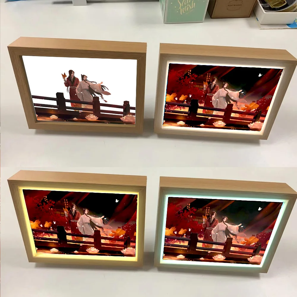 Light Painting Picture Frame Tian Guan Ci Fu Led Night Lights Xielian Huacheng Decor Bedroom Friends Charming Gifts Moon Lamps