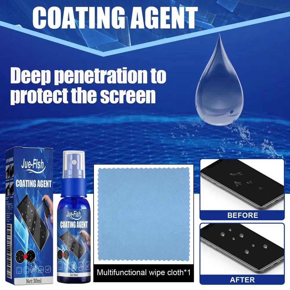 30ml Nano Liquid Screen Protector Spray For Phone/Tablet/Laptop Screens | Scratch Resistance Protection Spray Camera Cleaning