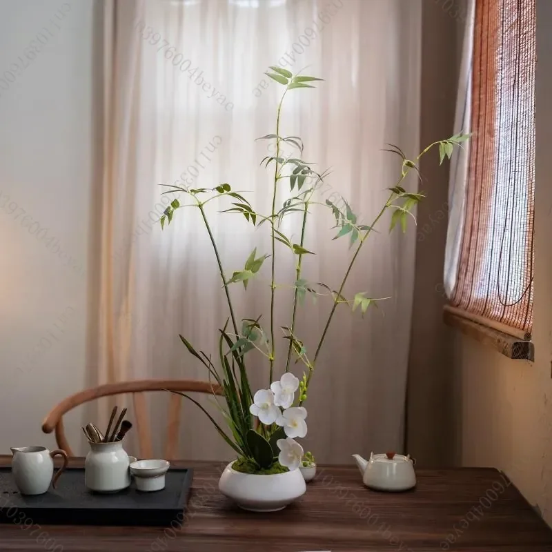 Growing Bamboo Bonsai Simulation Green Plants New Chinese Song Dynasty Aesthetics Tea Room Zen Ornament