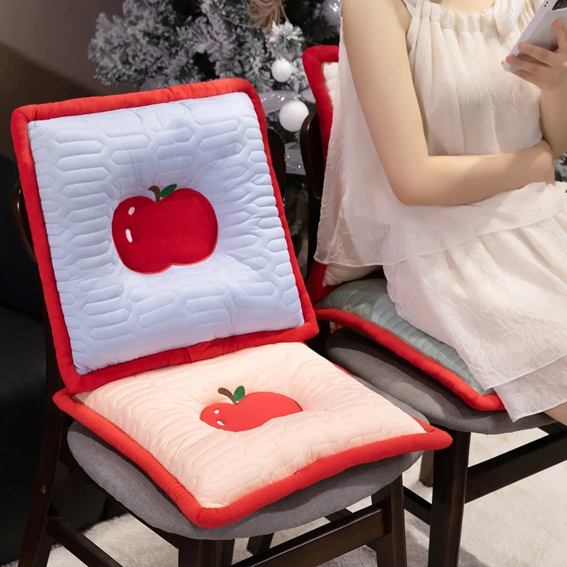 

Soft Ice Silk & Latex Apple Seat Cushion Cooling Gel Office Chair Pad for Desk/Bed/Sofa Non-Slip Bottom Home Decor Gift