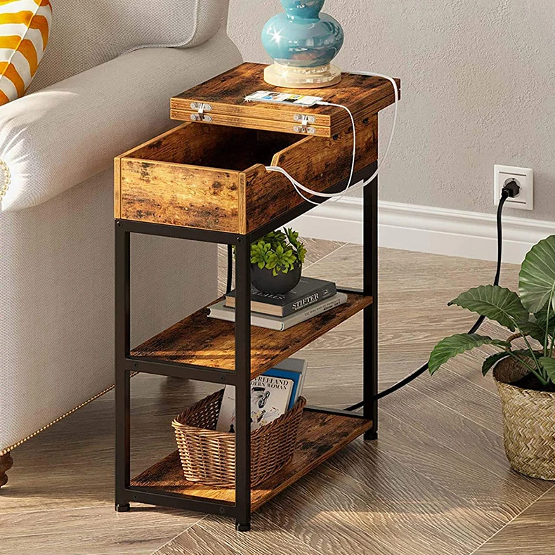 Family Lazy Living Room Table Customizable Fabric Sofa Corner Table