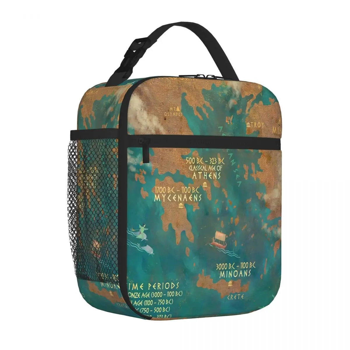 Hot Sale Map Of Ancient Greece Tablecloth Clips Bold Color Foldable Lunch Bag Weight Loss Diet Carry Lunch Bag