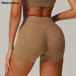 Hearuisavy Running Sports Shorts Women Quick-dry Yoga Clothes Breathable Cycling Workout Shorts High Waist Gym Leggings Women