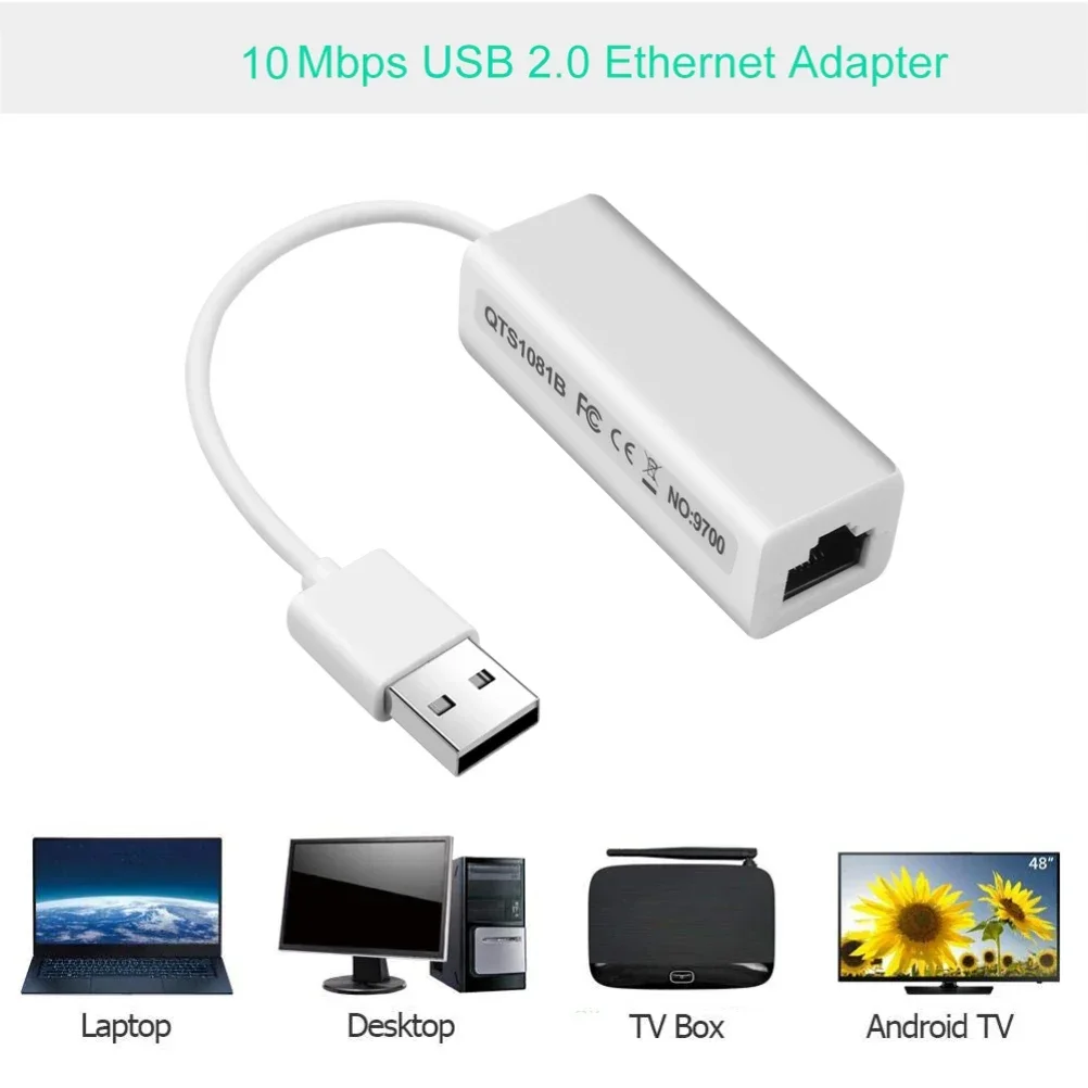 고속 휴대용 USB 2.0-RJ45 이더넷 LAN 어댑터, PC 노트북 윈도우 XP용 네트워크 카드, 50 개
