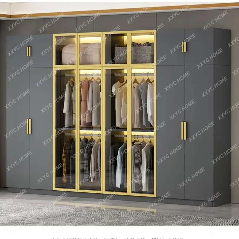 XXSolid Wood Wardrobe Modern Luxurious White Bedroom Organizer Wardrobe Clothes Storage  Room Furniture