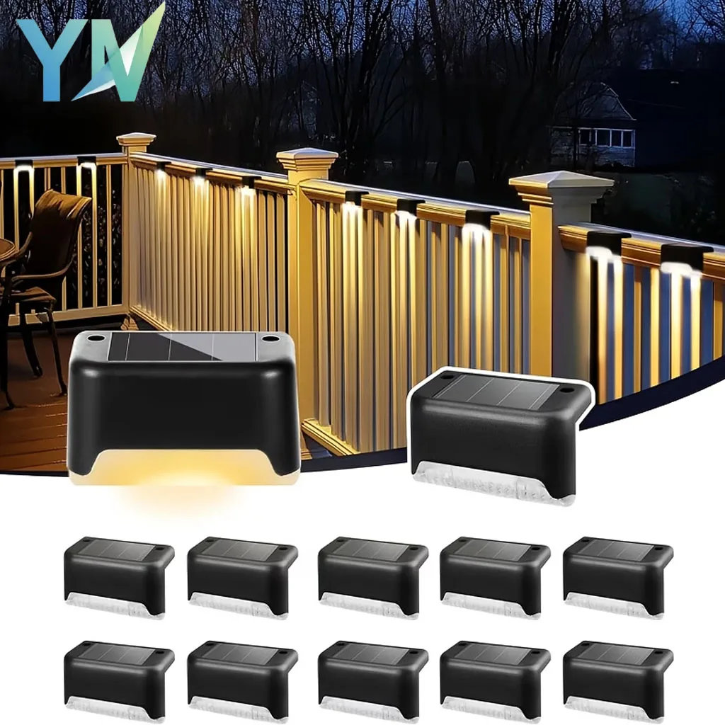 

1/2/4/8PCS Solar Stair Lights Waterproof LED Deck Lights for Outdoor Steps Fence Path and Garden Dusk Lights